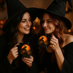 🧙‍♀️🎃Taza de piedras preciosas con forma de caldero de bruja, creativa y única