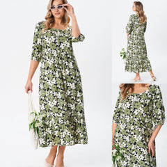 [S-5XL]Vestido de algodón suelto de talla grande | Cómodo, aireado, perfecto para el verano.