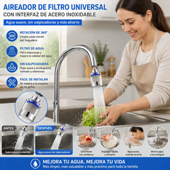 🔥💦Aireador de filtro universal con interfaz de acero inoxidable