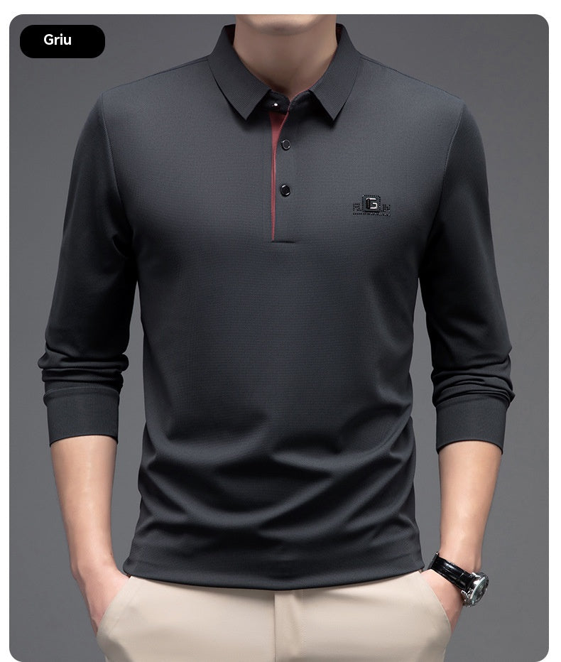 🎁【Oferta por tiempo limitado】🔥【M-4XL】Polo de manga larga sin costuras para hombre