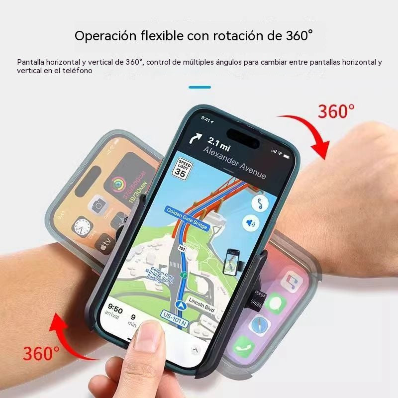 Soporte para teléfono de muñeca, correa universal para la muñeca para correr, practicar deportes, hacer transmisiones en directo y navegar.