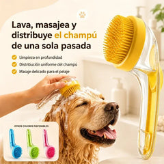 🥳Compra 1 y llévate 1 gratis🛁🐾 Cepillo de baño todo en uno: dispensador de champú incorporado, cerdas de doble cara. Limpieza suave y fácil. ¡Un baño relajante para ti y tu mascota! 💧✨