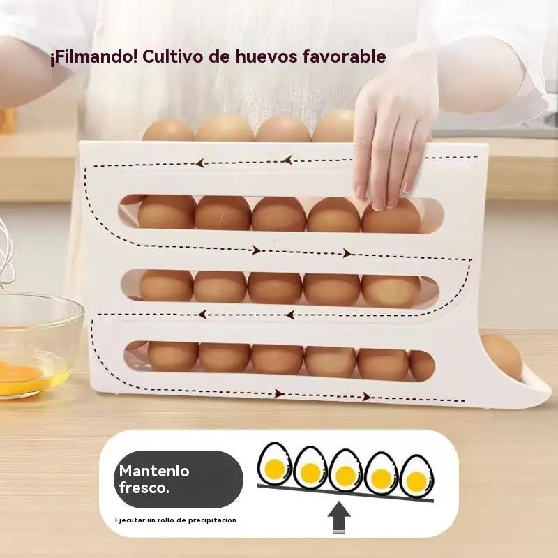 🥚🔥【Compra 1 y llévate 1 gratis】Caja de almacenamiento de huevos deslizante automática de múltiples capas