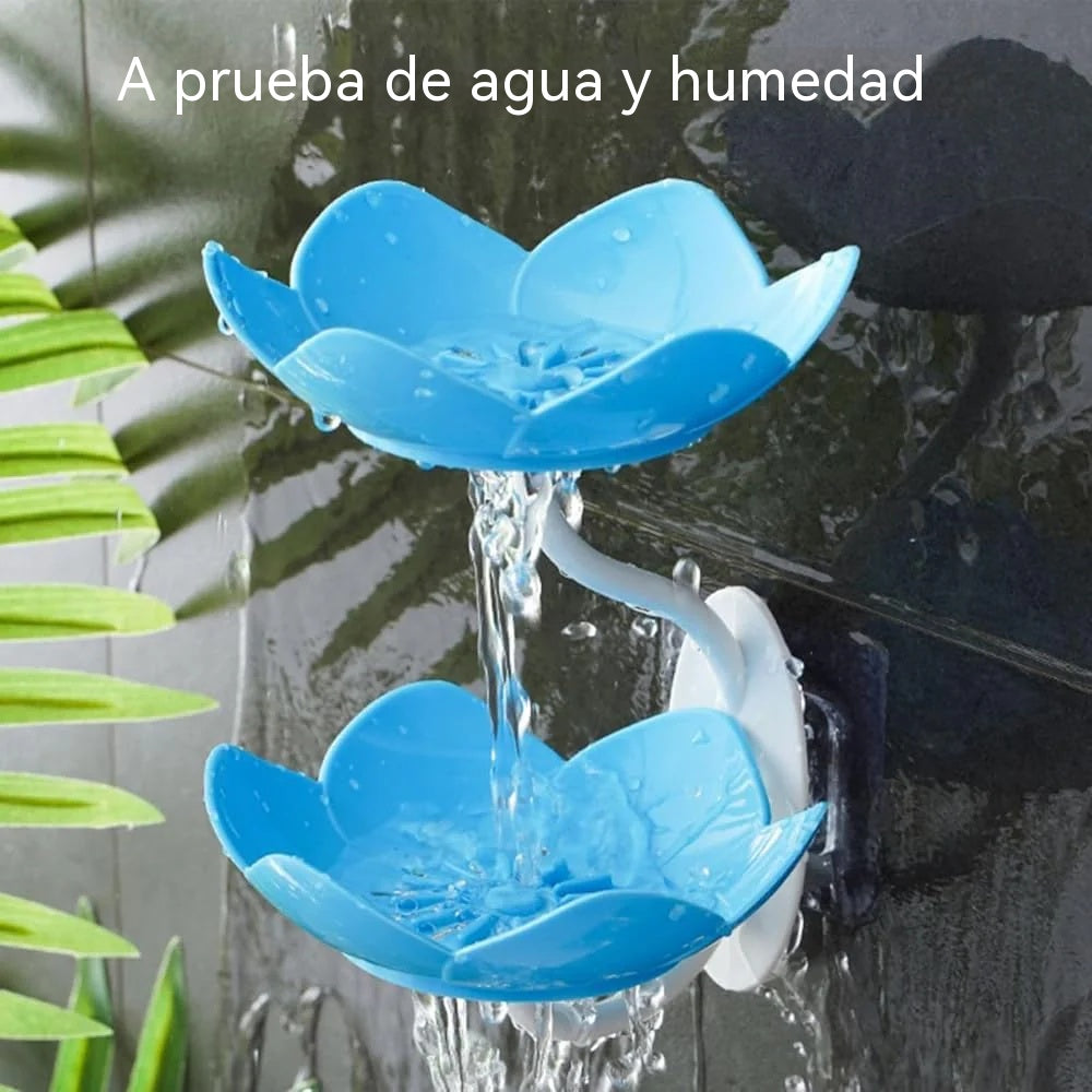 [2 piezas 26 euro] Jabonera con forma de loto, sin necesidad de taladrar, de montaje en pared, con doble capa y escurridor.