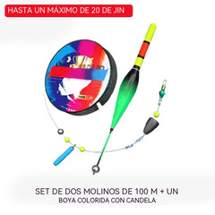 Set de pesca con flotador autoajustable | Lanzamiento largo, detección automática de profundidad, señal de picada con cambio de color