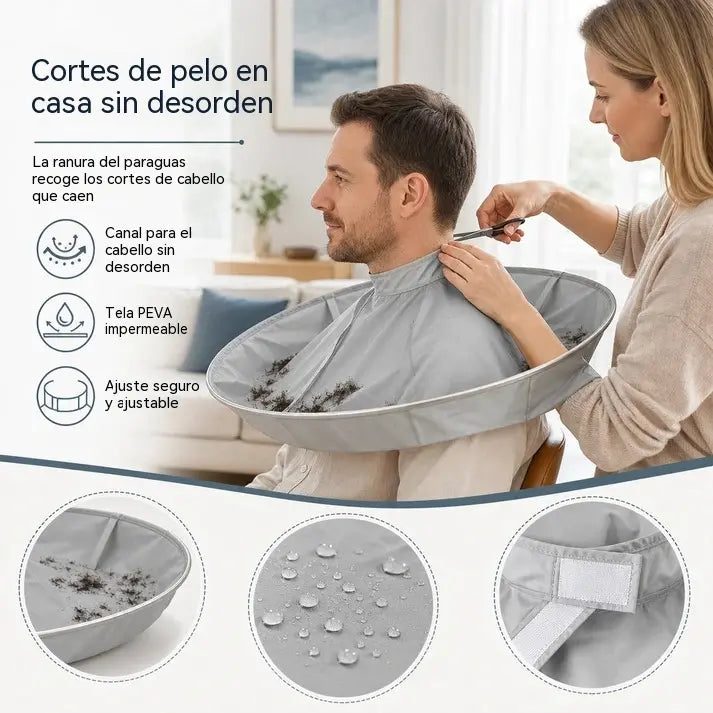 📢📢2 piezas 24 euro⏰Capa de corte de pelo transpirable (gris, talla mediana) y bata de salón inodora para teñir el cabello.