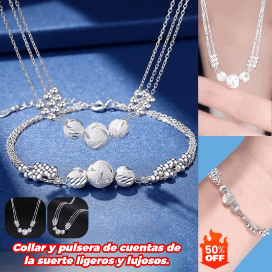 🔥Venta caliente🔥【Collar + Pulsera】✨Conjunto de joyería de collar grabado con transferencia de plata