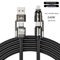 🔥Compre 1 y obtenga 1 gratis（2 piezas） 🔥Cable de carga rápida 4 en 1 de 240 W（2 metros de largo）⚡📱