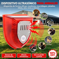Alarma solar, luz de alarma antirrobo con sensor de cuerpo humano, repelente de animales ultrasónico