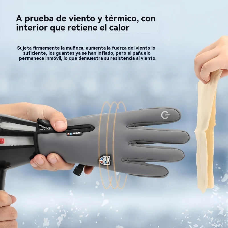 🔥❄️⛷️Otoño e invierno al aire libre ciclismo escalada guantes de esquí cálidos guantes de lana impermeables a prueba de viento🧤