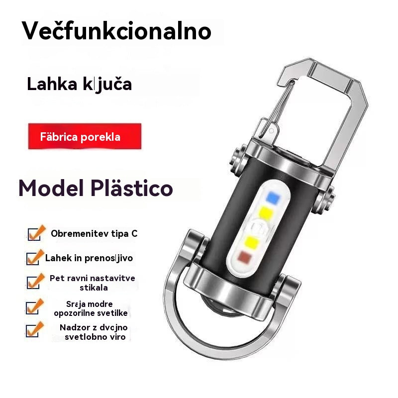 【2 kos】🔥Odlična ponudba🔥Super svetla vodoodporna mini svetilka s ključem in svetilnostjo 1200 lm
