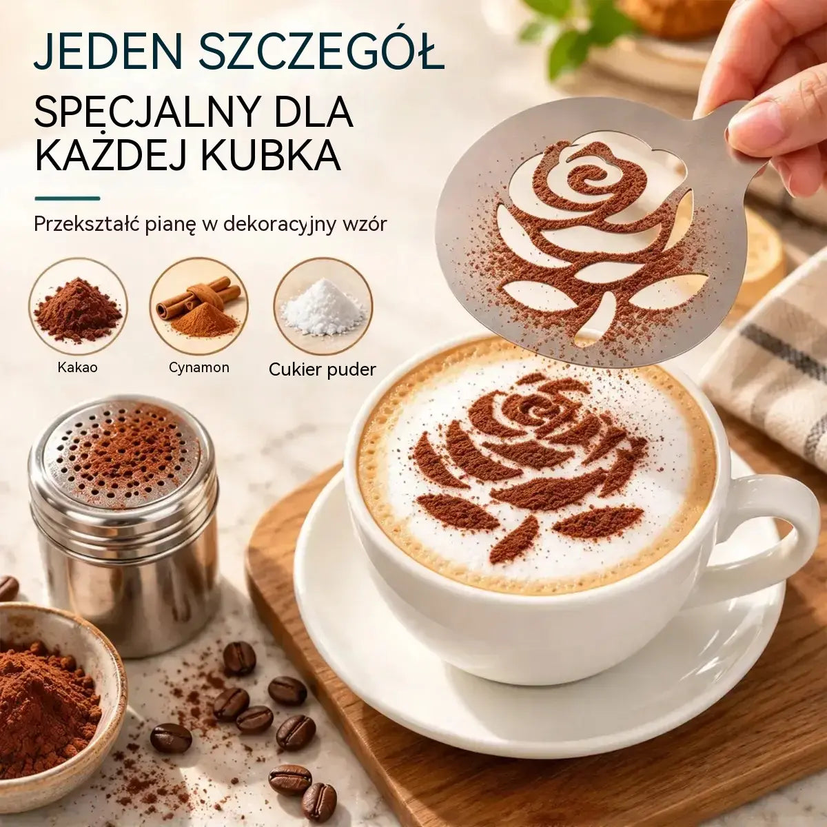 Forma do kawy latte art ze stali nierdzewnej
