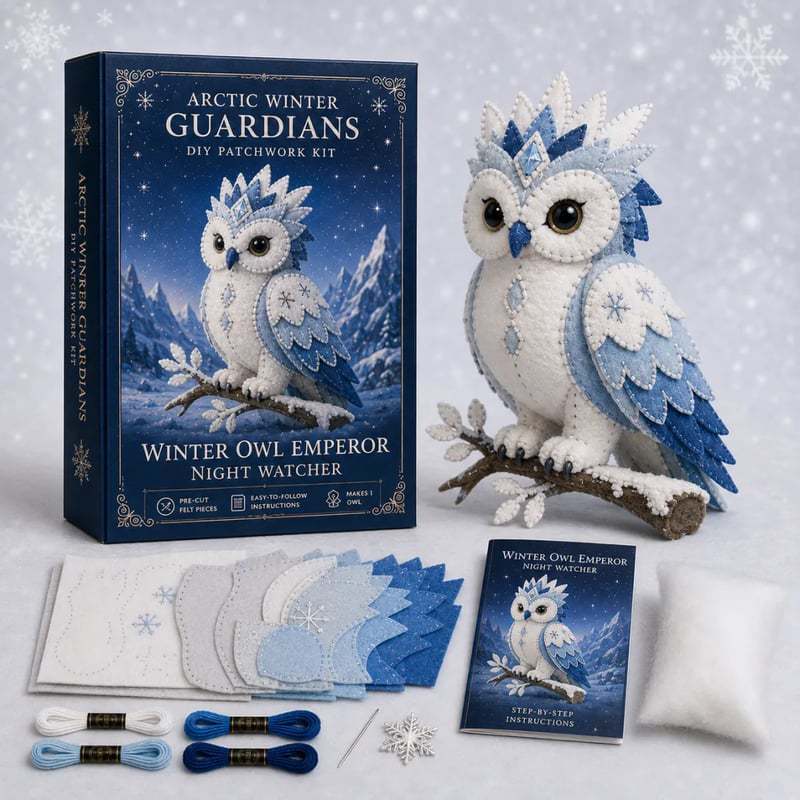 🎁 Último día: ¡Ahorra un 49%! 🧵 Mini kit de patchwork DIY de la serie «Arctic Winter Guardian».