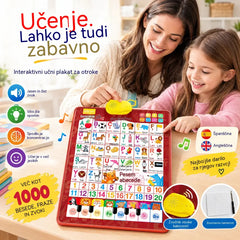 🔊 Dvojezični govoreči izobraževalni plakat (španščina-angleščina) | Abeceda z zvokom (26/27 črk) | Vrhunski darilni komplet za otroke 🎁