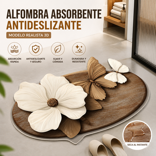 🔥OFERTA PROFUNDA💕【30*40cm+ 40*60cm】Alfombrilla absorbente y antideslizante con patrón 3D realista
