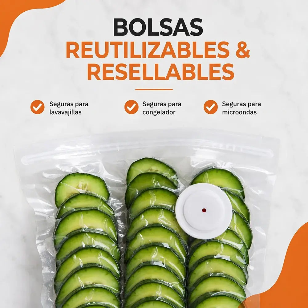 🌬️ Kit de bolsas de conservación al vacío para nevera con bomba de aire – Grado alimenticio, ahorra espacio y mantiene la frescura 🧊