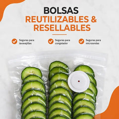 🌬️ Kit de bolsas de conservación al vacío para nevera con bomba de aire – Grado alimenticio, ahorra espacio y mantiene la frescura 🧊