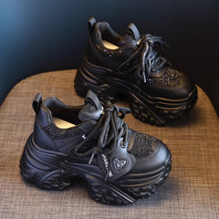 【35-40】Zapatillas deportivas de suela gruesa de moda, otoño 2025 - aumento de altura 10 cm