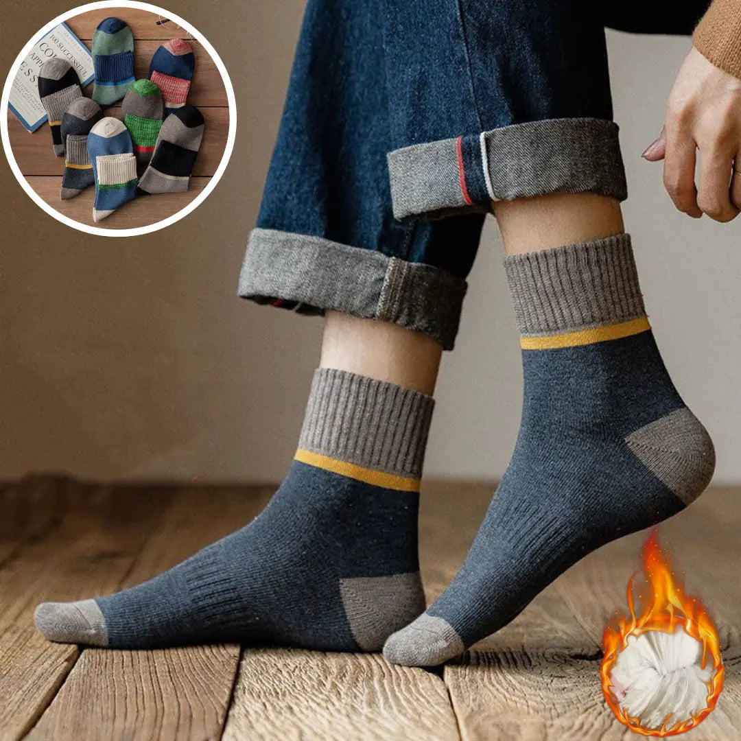😍🧦【10 párů】Antibakteriální, deodorační a teplé vlněné ponožky na podzim a zimu.