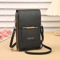 📢 ¡50% de descuento! 👜 Bolso bandolera pequeño de piel auténtica para mujer, compatible con dispositivos con pantalla táctil.