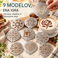 Šablona iz nerjavnega jekla za latte art