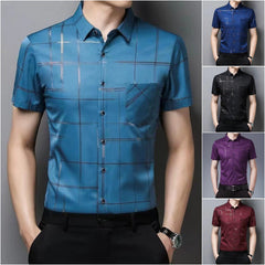 🧊🧊(M-4XL) Camisa de seda helada de verano para hombre