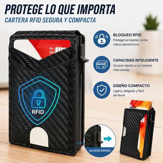 🔒 Cartera Inteligente Pop-Up con RFID – Acceso Rápido y Estilo Premium