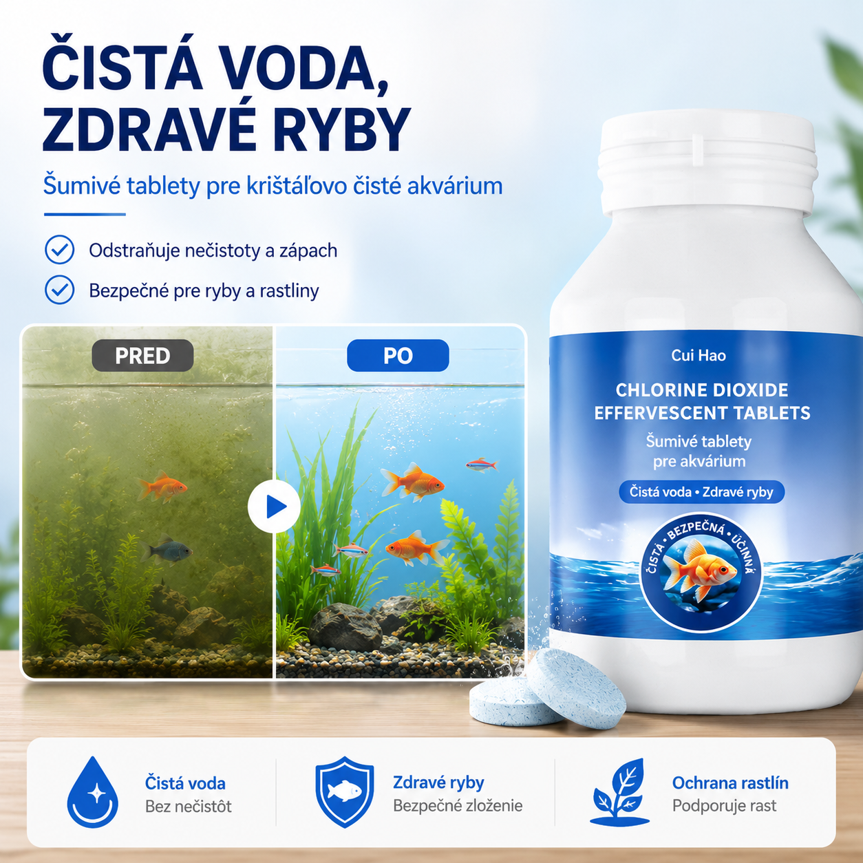 🐟【100 Tabletas】【Compra 1 y llévate 1 gratis】💧 Tabletas efervescentes para limpiar el agua de acuarios y estanques, tabletas oxigenantes para acuarios 🔥