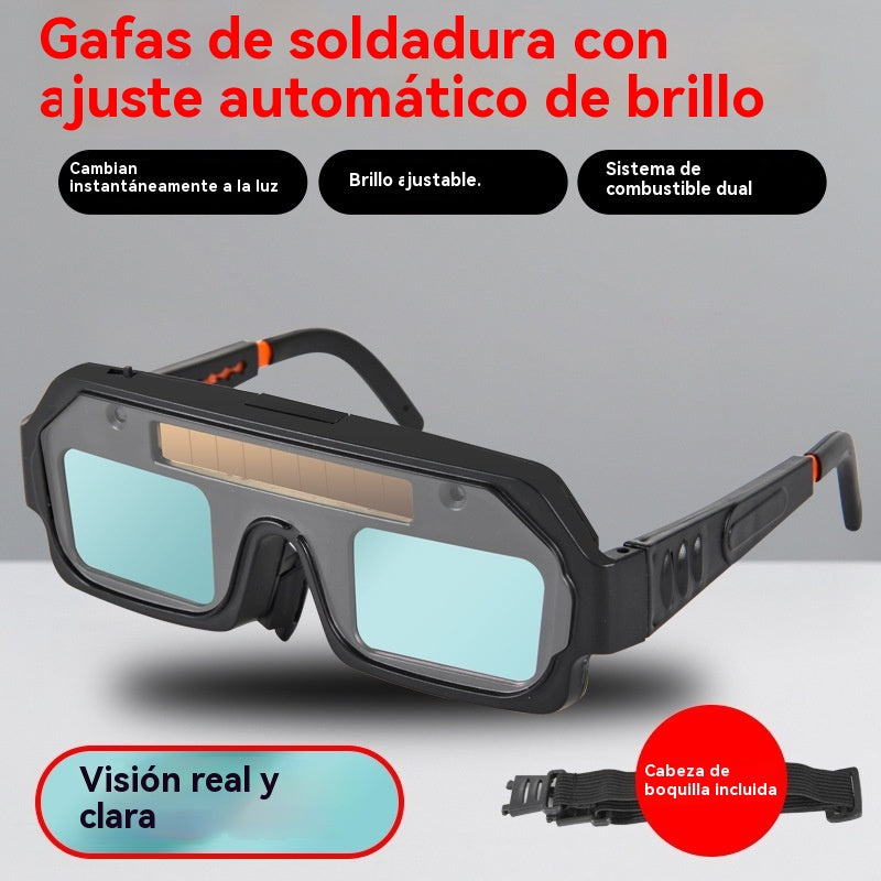 💥🕶️Gafas de soldadura con oscurecimiento automático, gafas de soldadura por arco antideslumbrantes, doble protección para soldadura, gafas de protección UV antideslumbrantes para soldadura