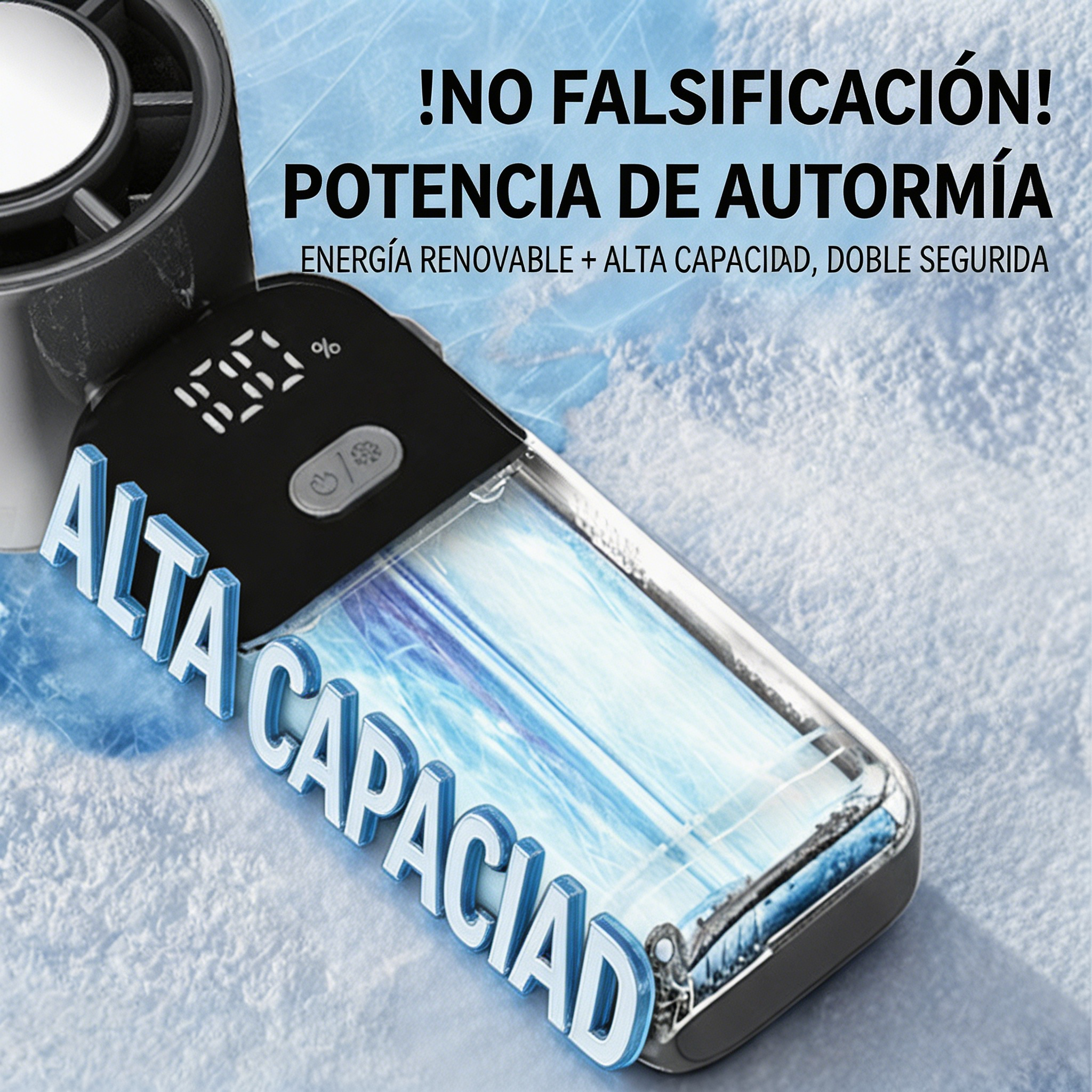 ❄️ Ventilador Portátil de Mano Refrigerante de Alta Velocidad 🌬️ 100 Niveles de Viento Ajustables ✨ Plegable y con Pantalla Digital