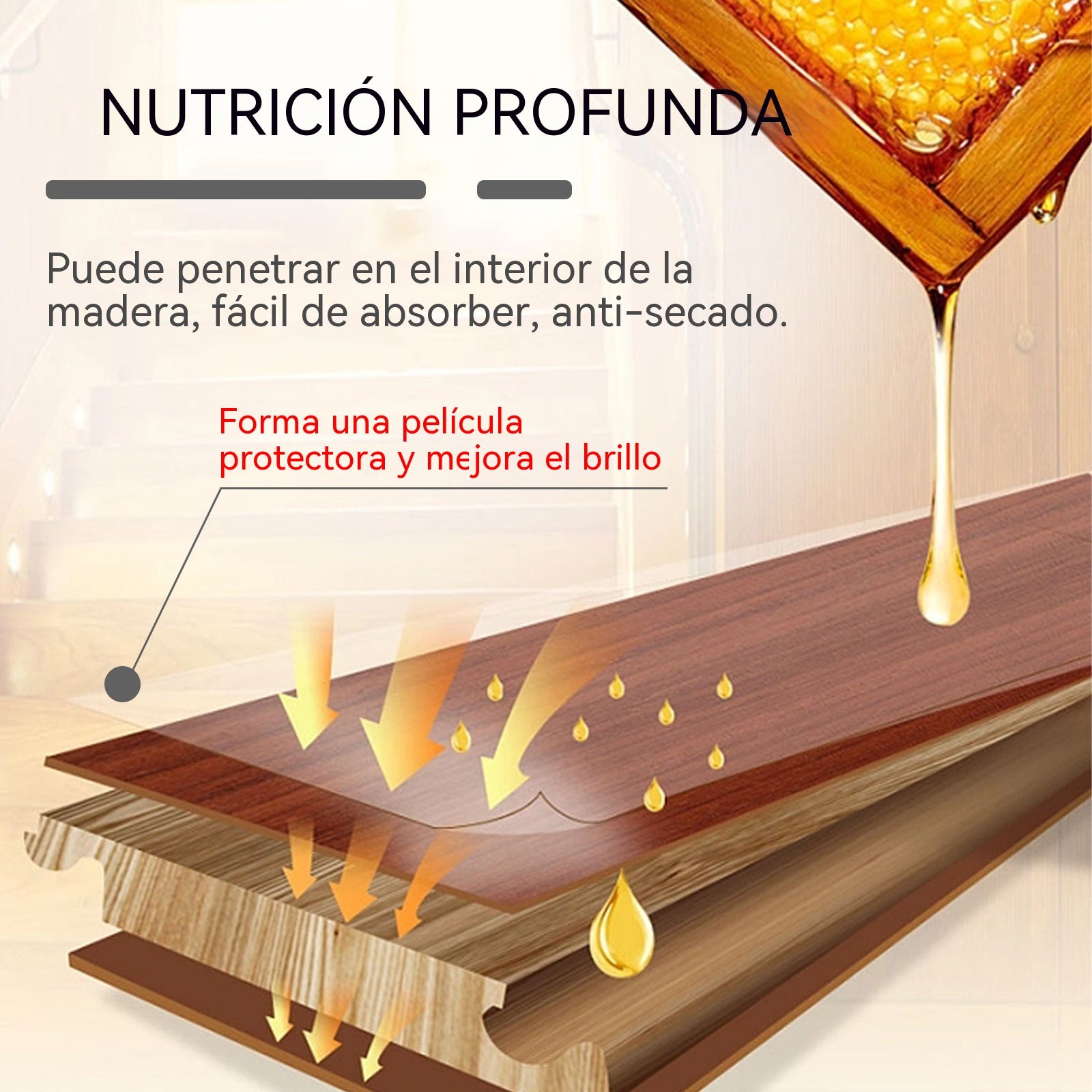 🔥【120 ml + esponja + toalla】Spray de cera de abeja natural micromolecular para el cuidado de muebles, mantenimiento y pulido de suelos.