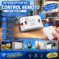 🎁Interruptor de control remoto inalámbrico; no requiere cableado ni instalación.