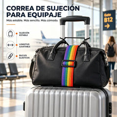 🧳【4 unidades a 23 euros】✨ Correa de Amarre Ajustable para Maletas | Cinta de Seguridad Cruzada para Equipaje | Refuerzo de Viaje 🔒