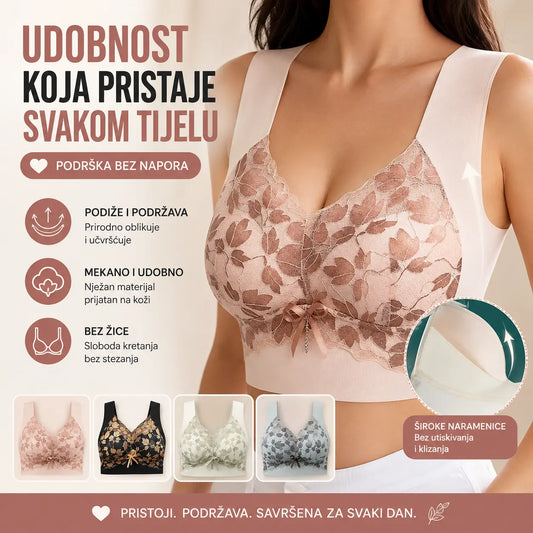 🎁💖【3 komad】【M-4XL】Čipkasti grudnjak velike veličine bez čeličnog prstena, luksuzna prekrasna leđa, seksi, prozračan i bešavni grudnjak 【40~100kg】