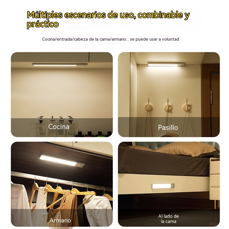 💡✨ Luz LED Recargable con Sensor de Movimiento – Magnética, Ultrafina y Sin Instalación para Cocina, Armario y Pasillos 🔥