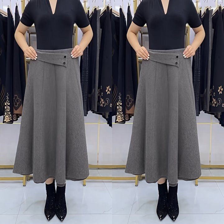 👗🎀【S-4XL】Jesensko/zimsko volneno midi krilo