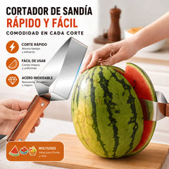 🔥2 unidades🍉Cortador de sandía multifuncional de acero inoxidable — diseño triangular con función para abrir tapas de botellas✂️
