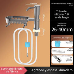 ✨Dispensador de jabón para fregadero de cocina con bomba de acero inoxidable integrada y tubo de extensión