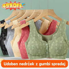 😍【2-delni paket】Ženski nedrček brez žic z gumbi na sprednji strani❤️【40-100kg】