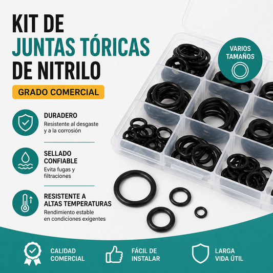 ⚙️🧰Juego de 25 tipos de juntas tóricas: ideal para plomería, automoción y reparaciones del hogar.