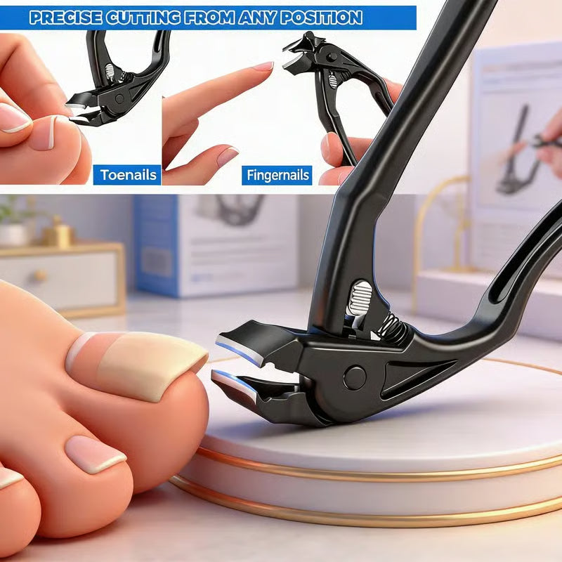 Oferta por tiempo limitado 🔥✂️ Cortaúñas curvos de mango largo: con protector antisalpicaduras – gran abertura para recortar fácilmente las uñas encarnadas y para pedicuras.
