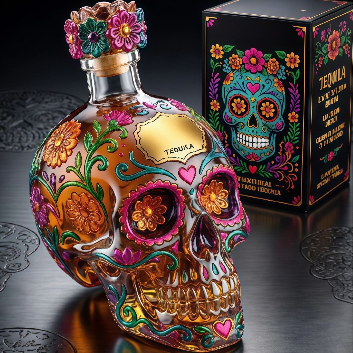 🔥🍷Botella de tequila de edición limitada del Día de los Muertos🎁