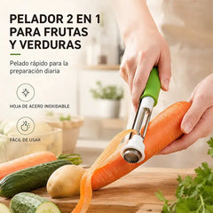 【¡Compre uno y obtenga uno gratis!】🍏 Pelador y Sacacorazones 2 en 1 Telescópico – Herramienta Plegable para Manzanas, Peras y Frutas🔪