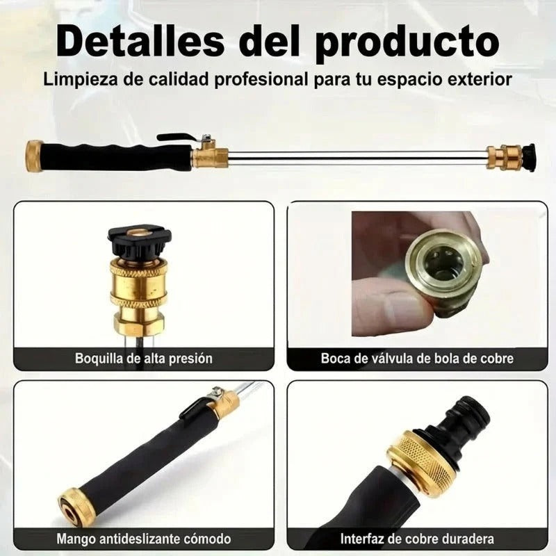 🚿🚗 Pistola de Agua de Alta Presión con 2 Boquillas Intercambiables – Potencia Profesional para una Limpieza Impecable ✨
