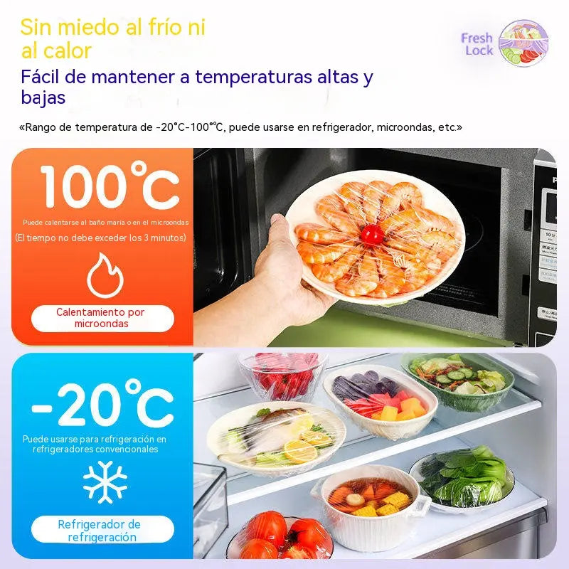 ⏳50% de descuento🔥Tapas elásticas desechables para alimentos, aptas para cuencos y platos