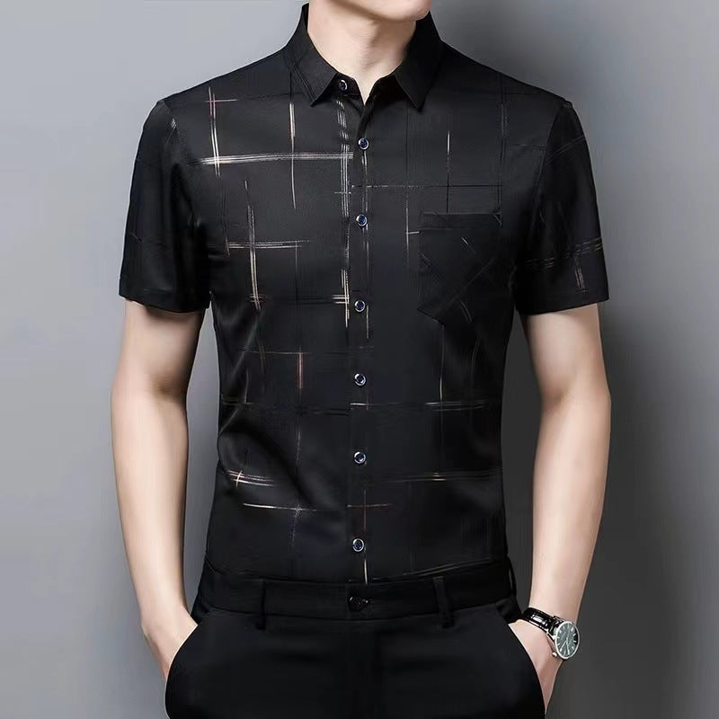 🧊🧊(M-4XL) Camisa de seda helada de verano para hombre