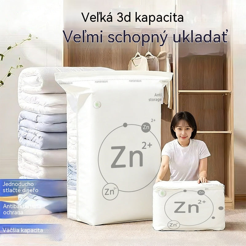 🧳【5-dielna sada】💨 Veľké, stlačiteľné vákuové úložné vrecko: nevyžaduje pumpičku, je nepriepustné a ideálne na úsporu miesta v kufri a doma ✈️