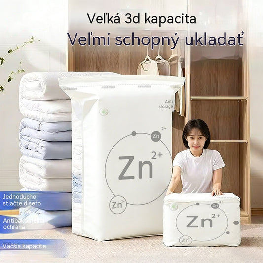 🧳【5-dielna sada】💨 Veľké, stlačiteľné vákuové úložné vrecko: nevyžaduje pumpičku, je nepriepustné a ideálne na úsporu miesta v kufri a doma ✈️