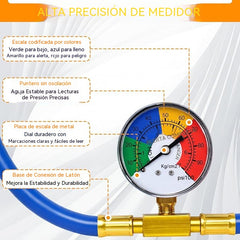 Manguera para pruebas y recarga de refrigerante R134A para sistemas de aire acondicionado automotriz / manguera de carga de flúor