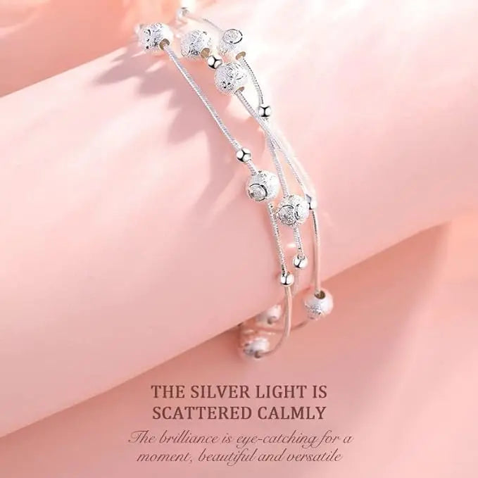 ✨✨【Compra 1, llévate 1 gratis】Pulsera de cuentas de la suerte de plata 999 con diseño grabado